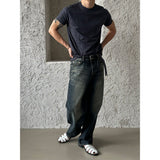 [S/S] Deepblue green wide denim pants