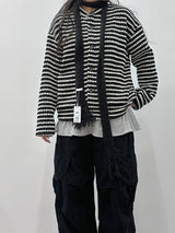 STRIPE TWEED CARDIGAN