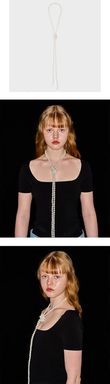  GLASS PEARL LONG NECKLACE (WHITE)