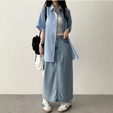 Lori Linen Oversized Fit Short Sleeve Shirt Shirt