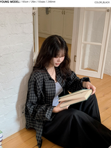 #Brownie Check Overfit Shirt (2color)