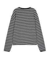 パークワッフルフィンガーホールクロップ長袖Tシャツ