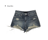Turin Washing Damage Denim Shorts