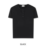 Montes Crop Henley Neck Short Sleeve T-shirt