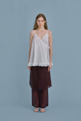 Satin layered set_brown