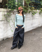 Muleu Flower Pattern Round Neck Long-Sleeved T-Shirt