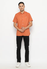 MON AKITA - Aki Men Short Sleeve Shirt Orange