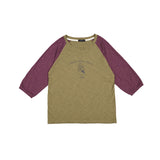 Bonnie Two Tone Slub Raglan Tee (khaki/wine)
