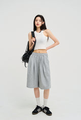 track wide Bermuda sweatpants