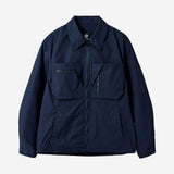 Poly Cotton Zip Shirts Jacket - NAVY