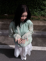  WAVE ZIPPER NYLON HOODIE