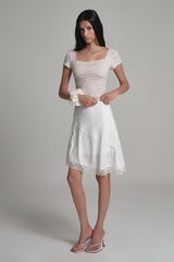 Fairy Lace layered Top, Milk Beige