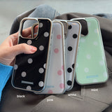 Dot text silver case (black)