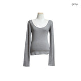 (3color) Ditsy Floral U-Neck Long Sleeve Tee