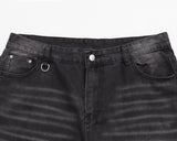 Leewoo denim bermuda pants