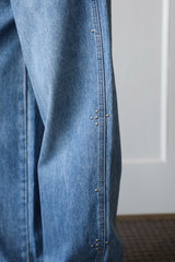 Tweed Studded Denim Pants