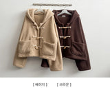 Fling fleece hood tteokbokki coat