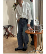 [Unisex] Wide stripe denim pants(2color)