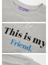 Friend printed PVC small label long-sleeved T-shirt