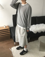 Wale Linen V-neck Knit