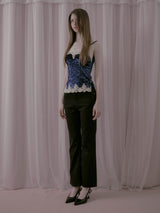  Velvet Lace Sleeveless Blue