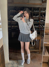 [SHOPPERMADE]クラシックプリーツミニスカート(2color)