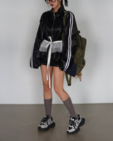 [UNISEX] Track Glossy Windbreaker Jersey Jacket