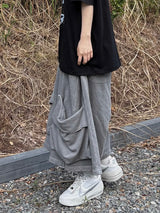 drape pocket bermuda pants