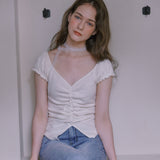 Lovely puff sleeve blouse - CREAM