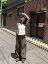 [MADE] Simo Pigment Banding Cotton Long Wide Pants