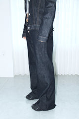 Low raw bag bootcut pants