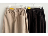 サンドコーデュロイサイドピンタックワイドパンツ
