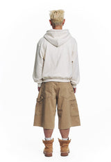 Double Knee Chino 8-Bermuda Pants - Beige