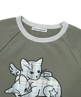 W ANGEL CATS SWEATSHIRT CHARCOAL(CV2FFFM441A)