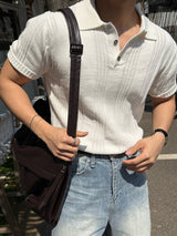 Dao placket collar knitwear