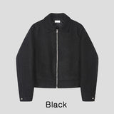 Log Mohair Wool Crop Jacket