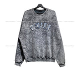 Snow denim patch sweatshirt