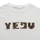 LEOPARD APPLIQUE T-SHIRT (WHITE)