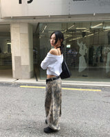 Tree denim pants