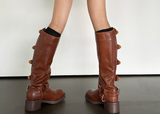 FAUX-LEATHER FEMININE POINT DAILY SIDE-BUCKLE 5CM PLATFORM HEELS - 2 COLOR