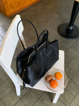 Classic Multi-Pocket Large Office Tote Shoulder Bag