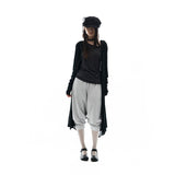 Detach Panel Knit Hoodie / Black