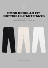 LMN Embossed Regular Fit Cotton Pants (3 colors)