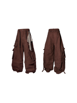 RELABEL Spatial Relations (Quartet) Eight-pocket Overlapping Detachable Distressed マルチカラーダブルジョイントワークウェアリボンパンツ