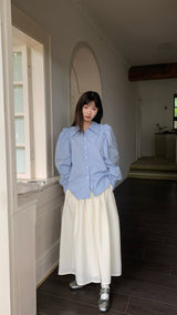[SALE] Sora Back Point Shoulder Puff Blouse