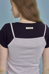 ラベルベーシックTシャツ_navy