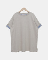 ハロムコントラストロールアップ半袖Tシャツ