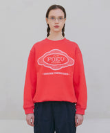 Lace Applique Sweatshirt - Bright Red
