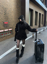 ハイネックショートストラップコート