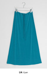 Chiyu Basic Color Banding Long Skirt